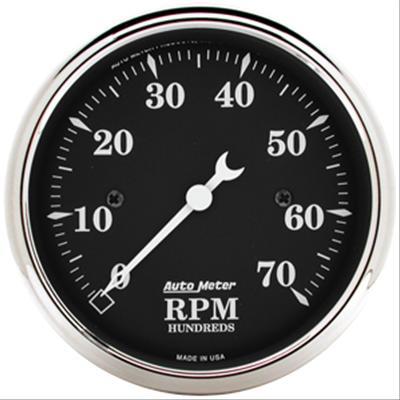 Tachometer 80mm 0-7.000rpm Old Tyme Black