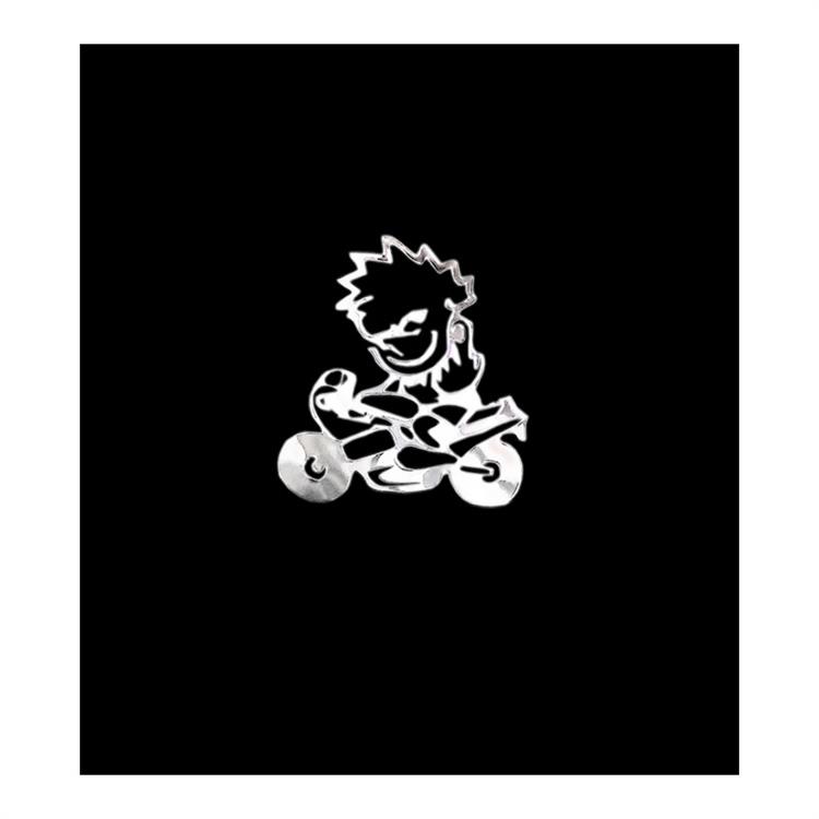 Nikkel Sticker 'Naughty on the motorbike' - 60x60mm