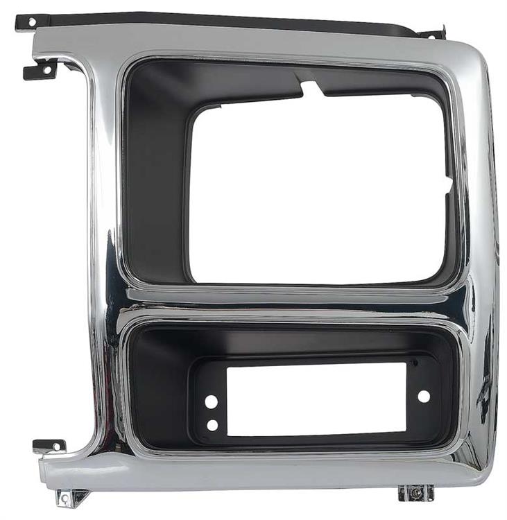 1982-86 Ford F-Series Truck / Bronco; Headlamp Bezel;  F-150 / F-250 / F-350; Chrome/Black; LH