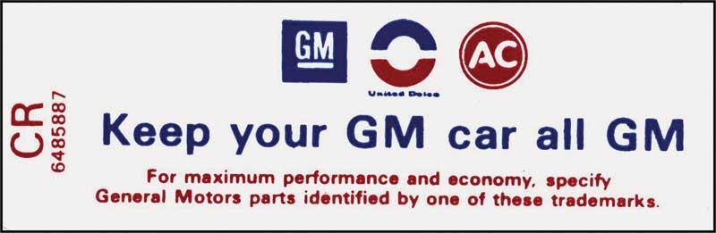 decal air cleaner "Keep Your GM All GM"