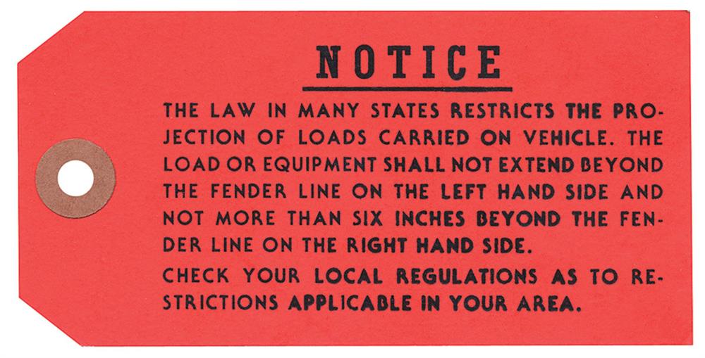 Tag, 68-71 Bonneville Catalina Tempest, Luggage Rack Instruction 