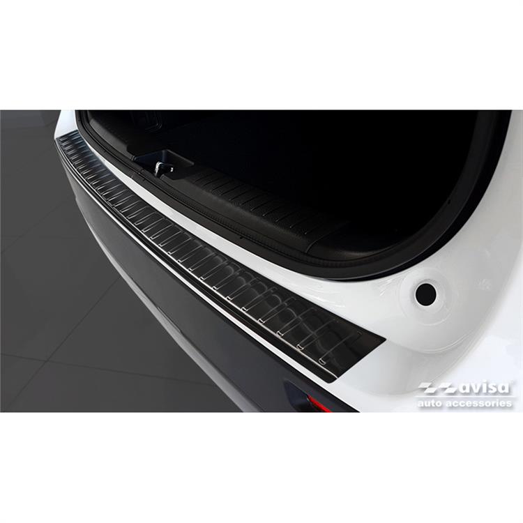 Black Stainless Steel Rear bumper protector suitable for Suzuki Vitara II 2015-2018 & FL 2018- inkl. Hybrid 'Ribs'