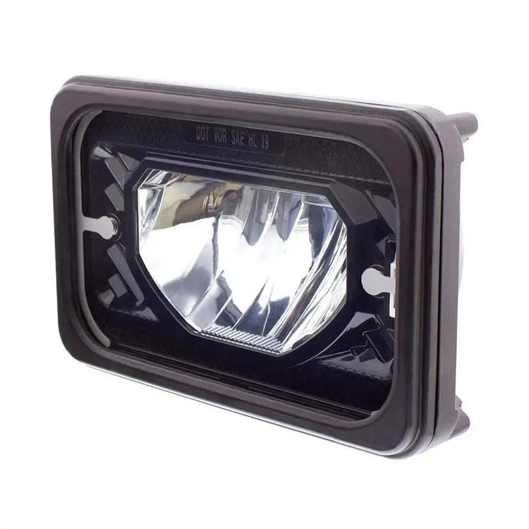 Heated LED Headlight, Dual Headlight Models, 4"x6", Black, High Beam