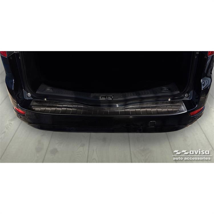 Black Stainless Steel Rear bumper protector suitable for Ford Mondeo IV Wagon Facelift 2010-2014 'Ribs'