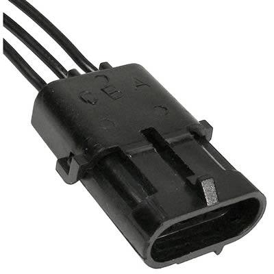 Weatherpack Connector, 3-Wire, Plastic, Black, Female, Each