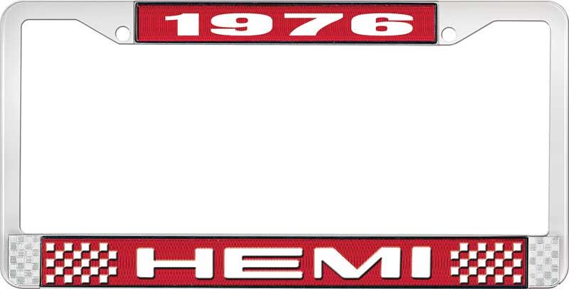 1976 HEMI LICENSE PLATE FRAME - RED