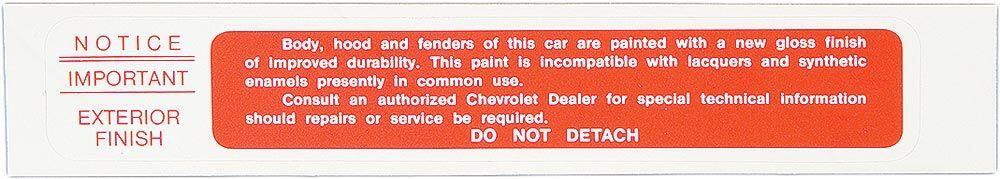 Firewall Paint Information, 1958