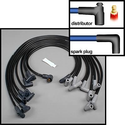 Spark Plug Wires, Street/Strip, 8.5mm, Black, 90 Degree Boots, Chevy, Big Block, V8, Set