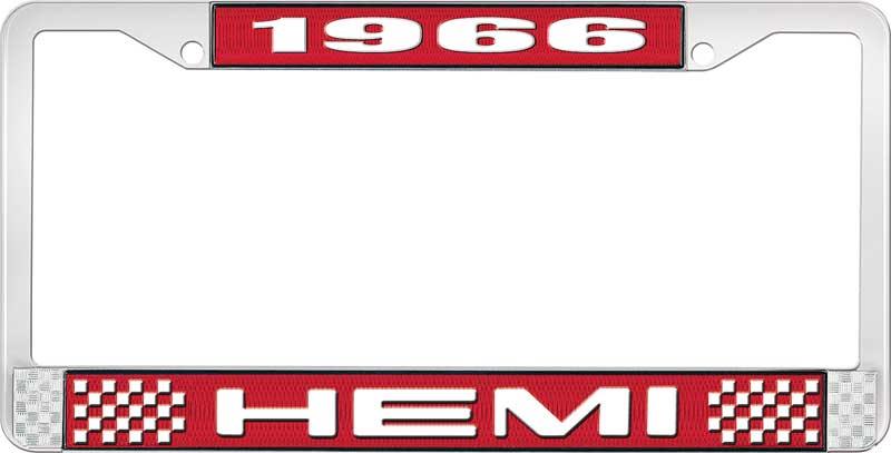 1966 HEMI LICENSE PLATE FRAME - RED