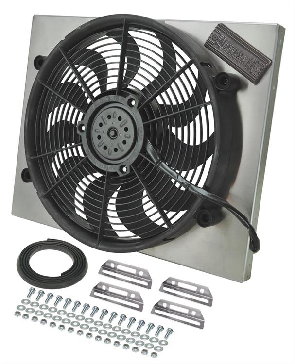 Electric Fan, Powerpack Assembly, 17 in. Diameter, Puller, 2,400 cfm, Black