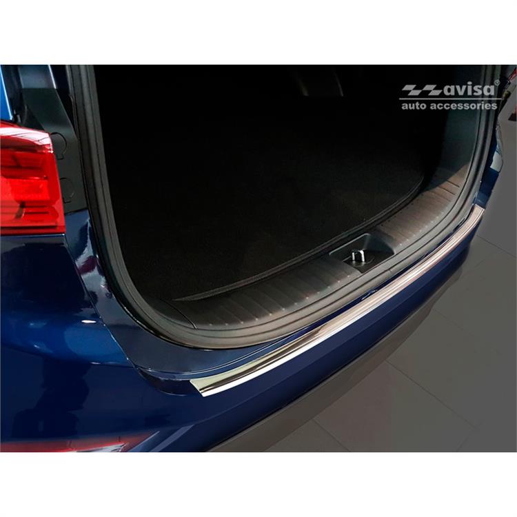 Stainless Steel Rear bumper protector suitable for Hyundai Santa Fe IV 2018-2020 'Ribs'