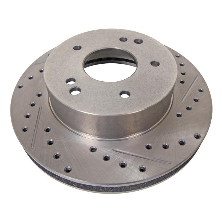 Brake Rotor, Iron, Natural, Drilled, Slotted