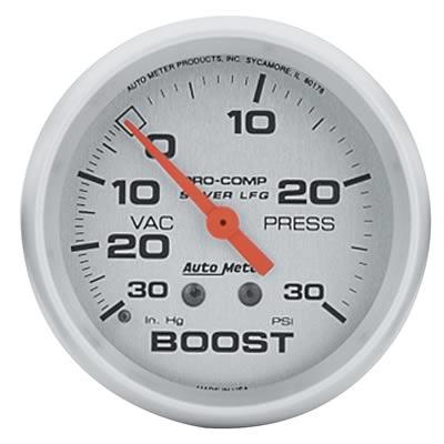 Boost Pressure Gauge 67mm 30 in . Hg . -vac / 30psi Sport-comp Silver Mechanical