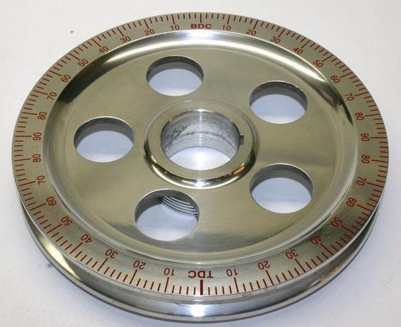 Pulley Aluminum Large with Hole Red Gradation