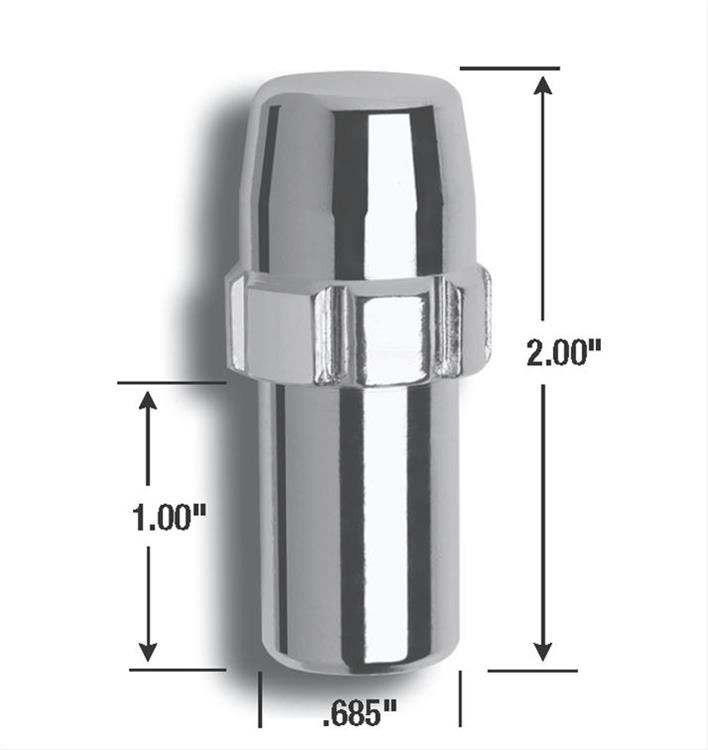 lug nut, M12 x 1.50, No end, 50,8 mm long, Shank