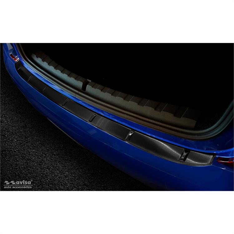Black Stainless Steel Rear bumper protector suitable for BMW 3-Series G20 Sedan M-Package 2018-