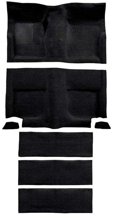 1965-68 Mustang Fastback Passenger Area Loop  Carpet with Fold Downs - Black