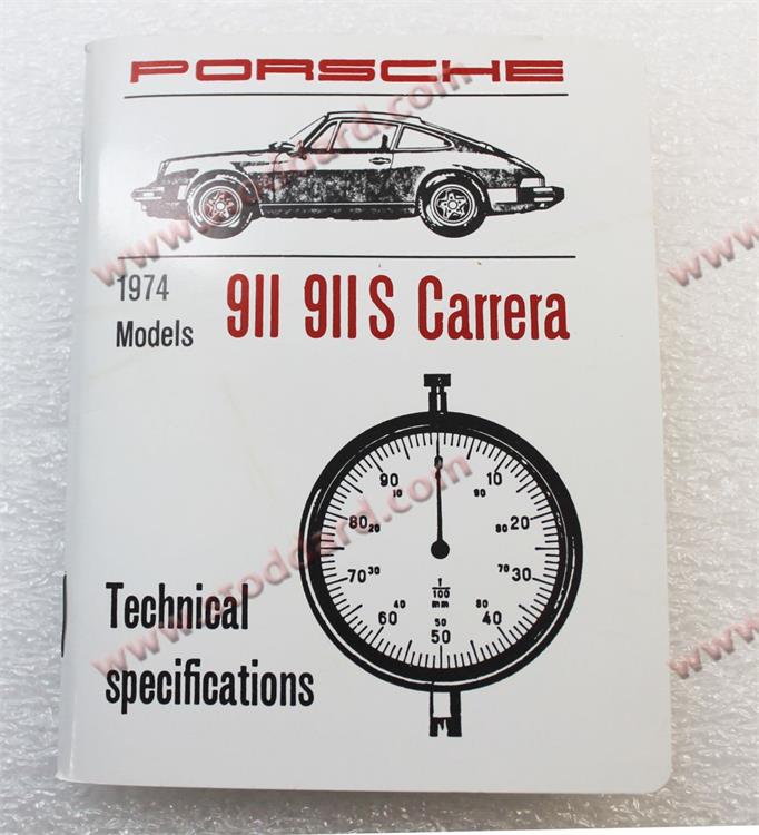 Specification Book SpecBook for 911 1974 OEM from Germany