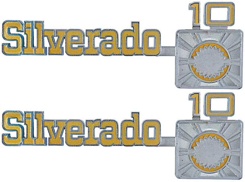 emblem framskärm, "Silverado 10";  par