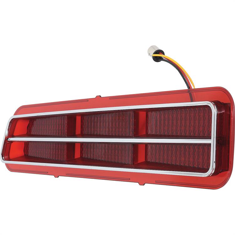 Taillight Assembly, Sequential, LED, Polycarbonate Red Lens, Polished Stainless Steel Trim Ring, Left