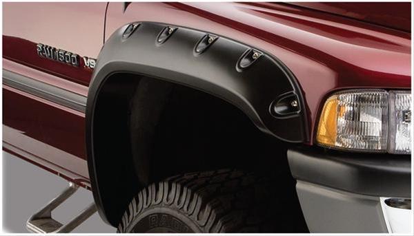 Fender Flares, Pocket Style, Front, Black, Thermoplastic, Dodge, Pair