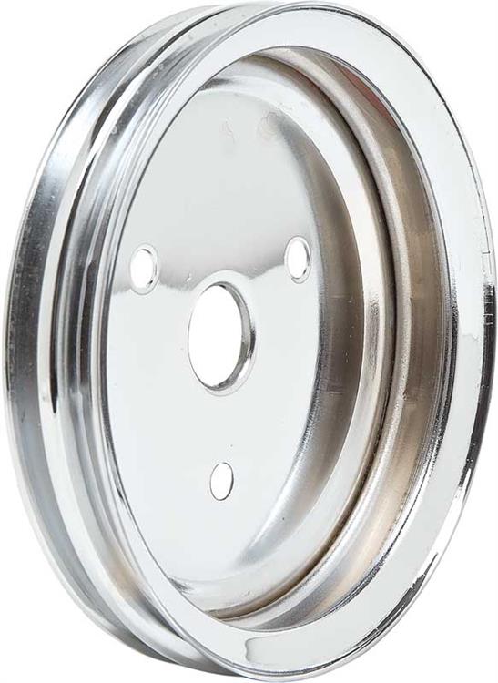 Crankshaft Pulley, V-Belt, 2-Groove, 7.3", Chrome