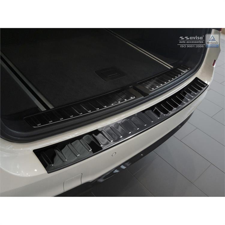 Black Mirror Stainless Steel Rear bumper protector suitable for BMW X3 F25 2014-2017 'Ribs'