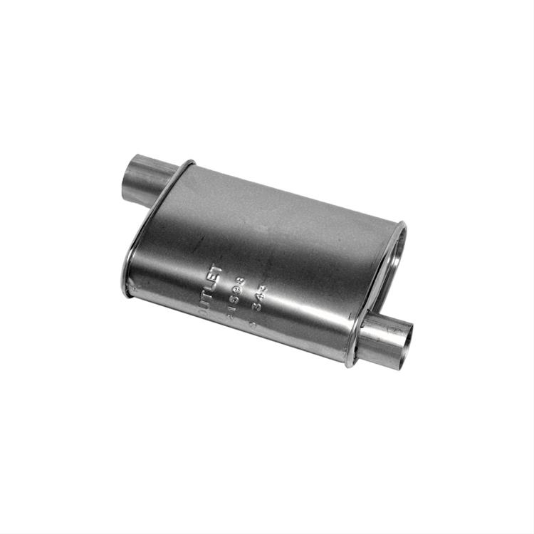 Muffler, Quiet-Flow 3, 2 in. Inlet/2 1/4 in. Outlet, Steel, Aluminized