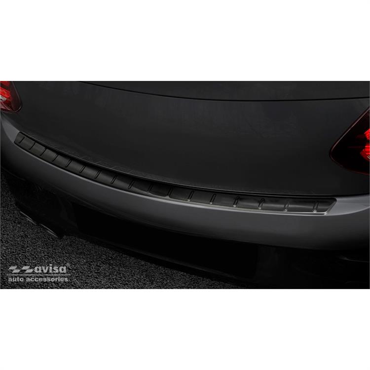 Black Stainless Steel Rear bumper protector suitable for Mercedes C-Class C205 Coupe AMG 2015- 'Ribs'