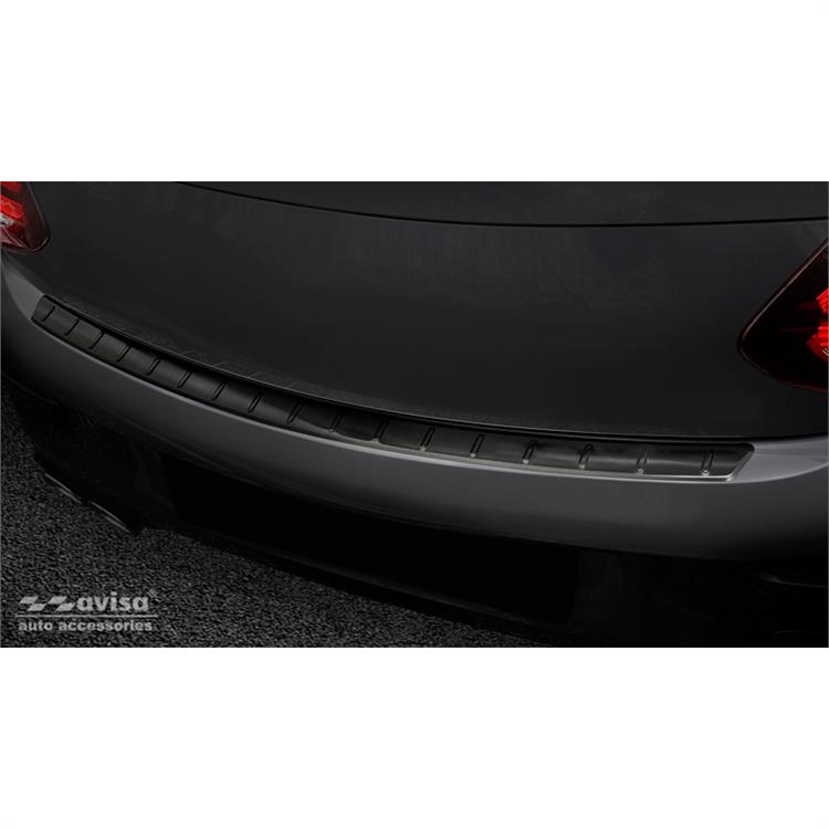 Zwart RVS Achterbumperprotector passend voor Mercedes C-Klasse C205 Coupe AMG 2015-2021 'Ribs'