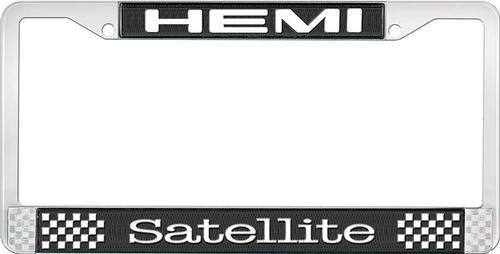 HEMI SATELLITE LICENSE PLATE FRAME - BLACK