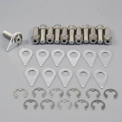 Header Fasteners, Bolts, Locking, Double Hex Head, Steel, Nickel Plated 12pcs
