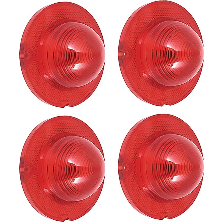 1958 Chevrolet Bel Air, Biscayne, 1961-66 Corvette	 Tail Lamp Lens	 Set Of 4 Red Lenses