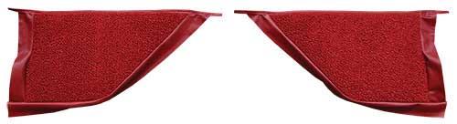 1965-68 Mustang Coupe Loop Carpet Kick Panel Inserts - Red