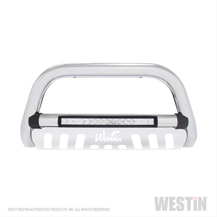Grille Guard, Ultimate LED Bull Bar, One-piece, Stainless Steel, Chrome