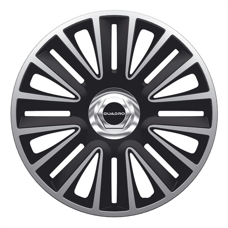 Set wheel covers Quadro Pro 13-inch silver/black + chrome ring