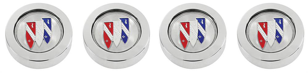 centrumkåpa med emblem, "tri shield", 4st
