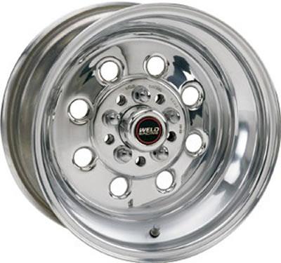 Wheel, Draglite, Aluminum, Polished, 15" x 12", 5 x 4.5" Bolt Circle, 5.5" Backspace