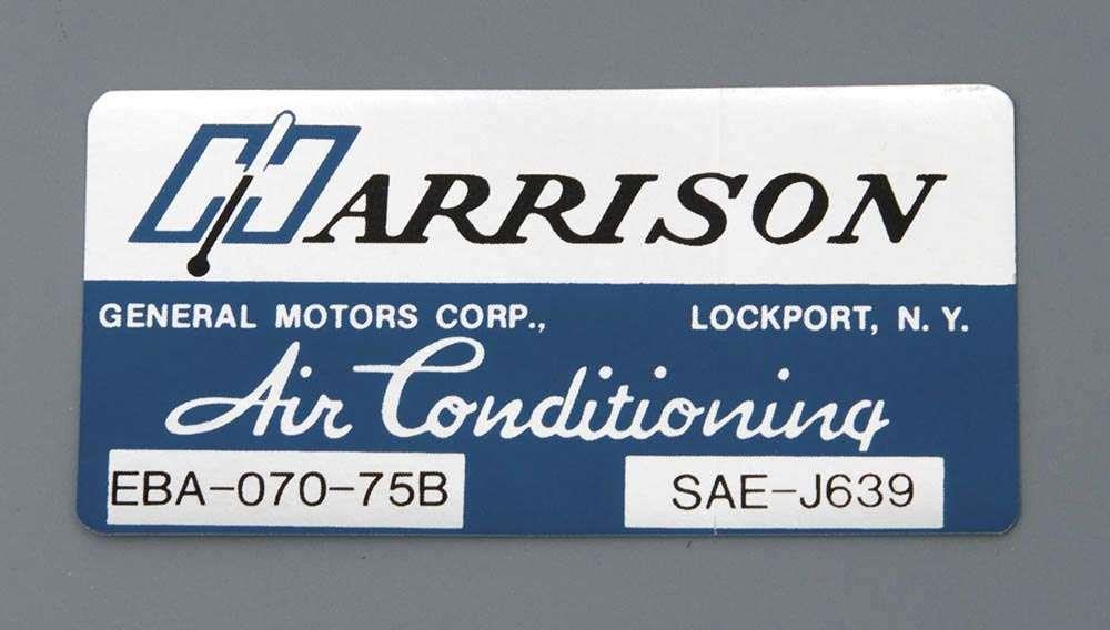 A/C Evaporator Box Decal,1975