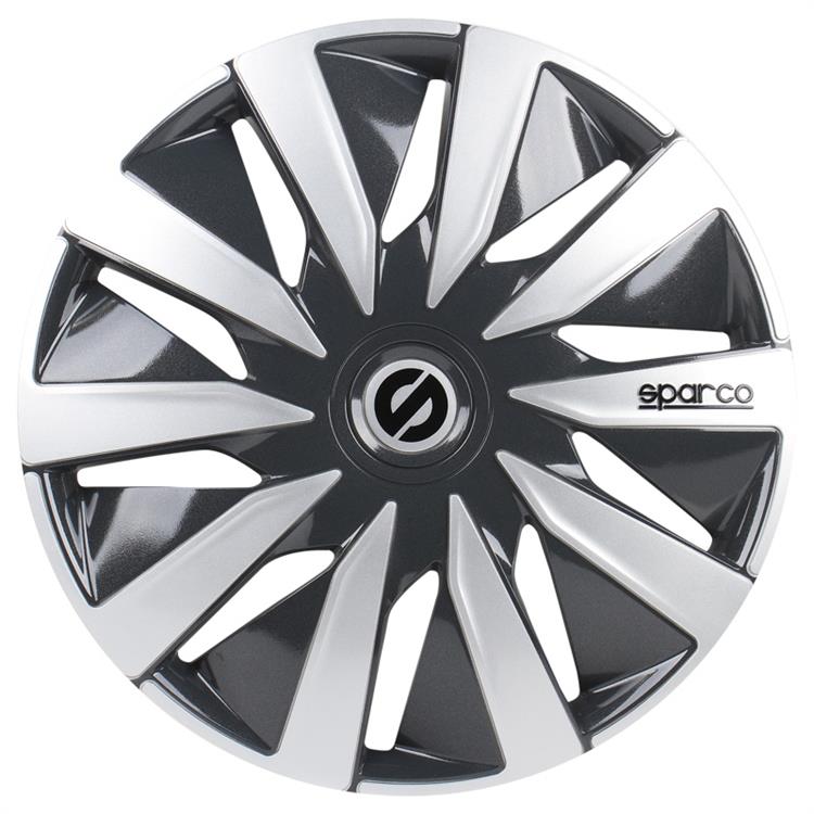 4-Delige Sparco Wieldoppenset Lazio 16-inch grijs/zilver