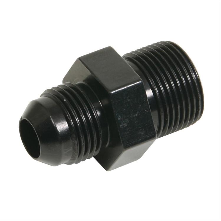 Fitting, Adapter, Straight, Aluminum, Black Anodized, -8 AN Male Threads, 22mm x 1.5 Male Threads, Each