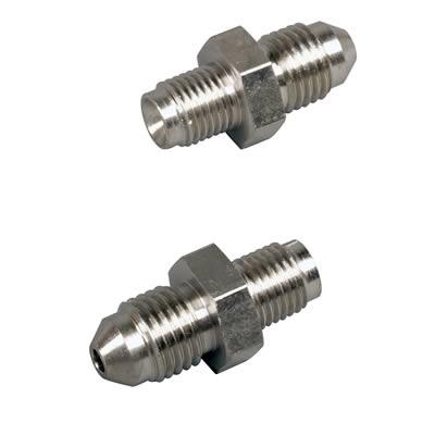 Fittings, Brake, Steel, Zinc Plated, Male -4 AN to Male 3/8 in.-24 Thread, Inverted Flare, Pair