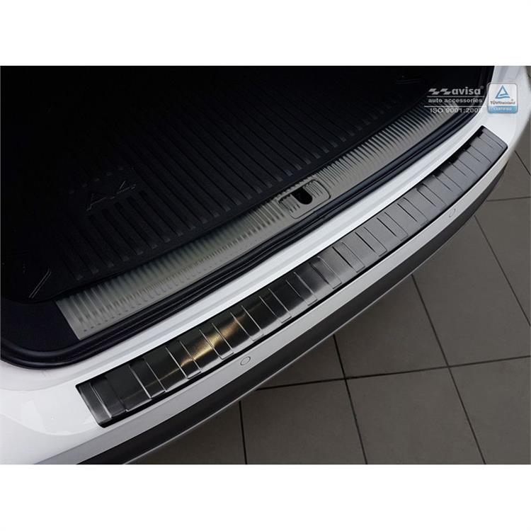 Zwart RVS Achterbumperprotector Audi A4 B9 Allroad 2016- 'Ribs'