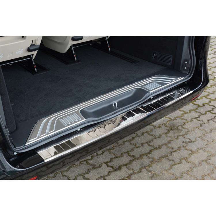 Chrome Stainless Steel Rear bumper protector suitable for Mercedes Vito / V-Class 2014-'Ribs'