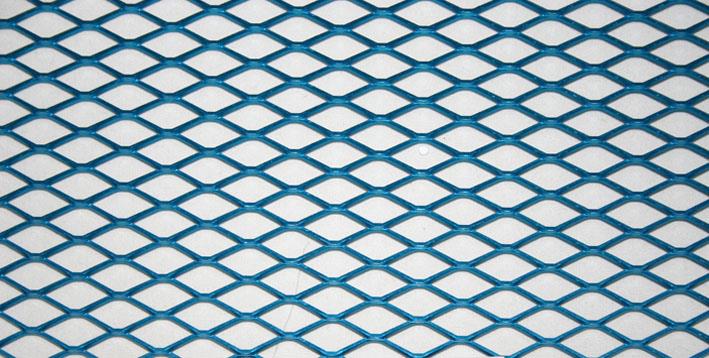 Grill Mesh Aluminum 33x100cm, 20x10mm, Blue