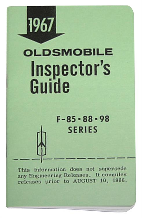 Book, "Line Inspector Guide", 1967 Oldsmobile