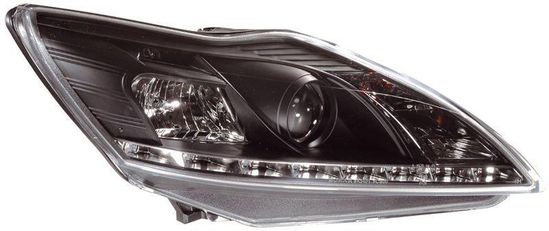 Set Koplampen in DRL-Look passend voor Ford Focus II Facelift 2008-2011 - Zwart