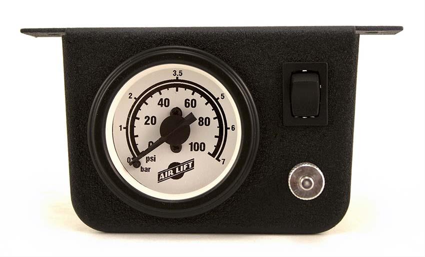 Gauge Panel, Air Management, 0-100 psi. Gauge, 2 5/8 in. Diameter, 5 in. x 2.75 in. x 4 in