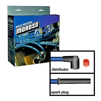 Spark Plug Wires, Ultra 40, Spiral Core, 8.65mm, Blue, Straight Boots, Chevy, Big Block, V8, Set