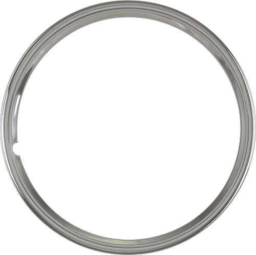 Wheel Trim Ring, Beauty Ring, Stainless Steel, Polished, Snap-On Installation, Smooth Style, 16"